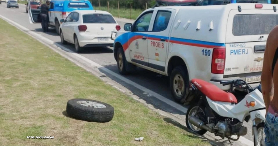 Motorista atropela motociclista, foge da cena, e é detido pela Guarda Municipal de Maricá