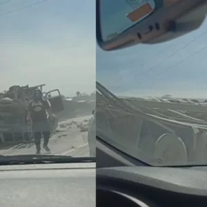 Pneu de caminhão estoura e carros capotam na BR-101, em Itaboraí | Enfoco