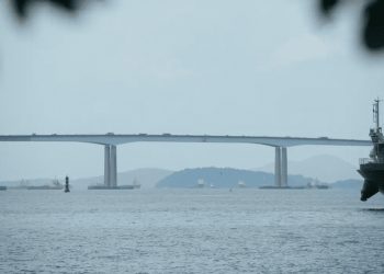 Aumento no trânsito na Ponte Rio–Niterói no sentido Rio de Janeiro nesta manhã