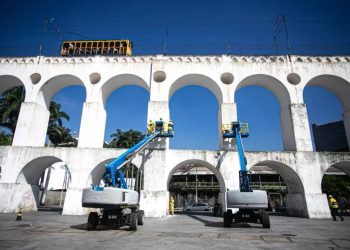 Obras de restauração dos Arcos da Lapa tiveram início no Rio de Janeiro