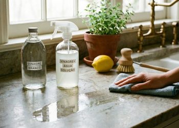 Vinagre branco: aliado na limpeza doméstica, eficiente em superfícies não porosas