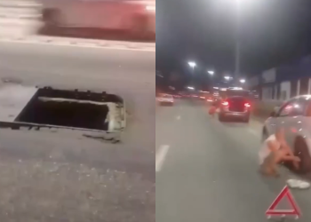 Buraco na Avenida Brasil causa prejuízos e revolta de motoristas no Rio de Janeiro