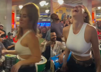 Paolla Oliveira participa de noite de samba na Lapa após prêmio de Melhor Atriz