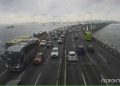 Motoristas enfrentam lentidão na Ponte Rio–Niterói nesta manhã, principalmente no sentido Rio