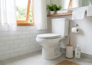 Limpeza do vaso sanitário com produtos suaves e técnicas que reduzem odores fortes