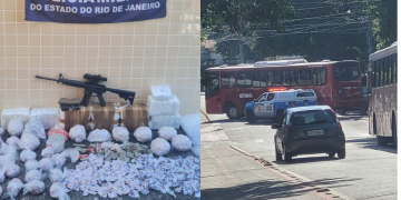 Ônibus atravessado na Avenida Professor João Brasil em Niterói após operação policial na Nova Brasília