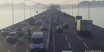 Acidente na Ponte Rio-Niterói nesta manhã provoca congestionamento de 41 minutos no sentido Rio