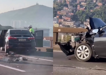 Acidente na Ponte Rio-Niterói fere gestante e causa trânsito parcial na manhã deste domingo