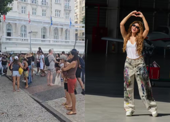 Shakira chega ao Rio de Janeiro e atrai multidão no Copacabana Palace