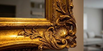 Molduras ornamentadas em ouro 24 quilates elevam elegância na decoração interior brasileira