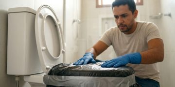 Técnica simples com saco plástico resolve entupimento de vaso sanitário em casa