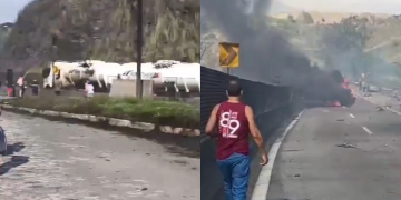 Explosão de caminhão-tanque na Dutra causa duas mortes e bloqueios no trânsito