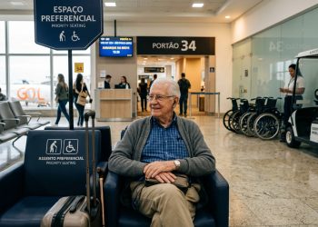 Direitos de assentos preferenciais e assistência a idosos em aeroportos no Brasil