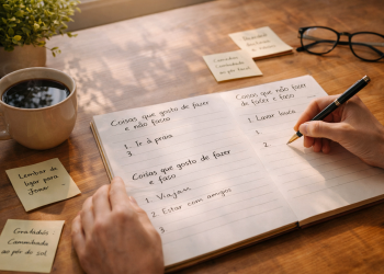 Listas terapêuticas promovem autocuidado e bem-estar ao organizar pensamentos e rotinas