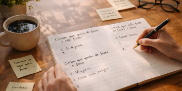 Listas terapêuticas promovem autocuidado e bem-estar ao organizar pensamentos e rotinas