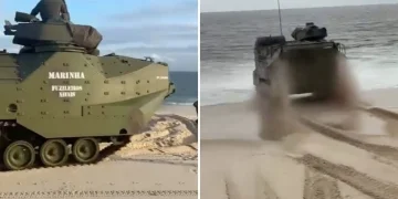 Restinga de Maricá recebe treinamento de operações anfíbias dos Fuzileiros Navais