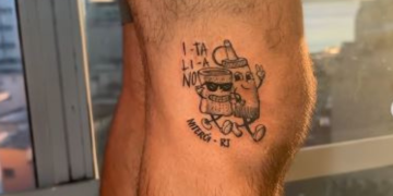 Tatuagem humorística de Niterói viraliza ao celebrar cidade com desenho no joelho