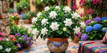 Gardênia em vaso: cultivo interior exige luz indireta, solo ácido e rega controlada