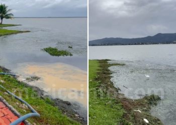 Equipe realiza limpeza na Lagoa de Araçatiba após aumento do mau cheiro e aplicação de bioinsumos