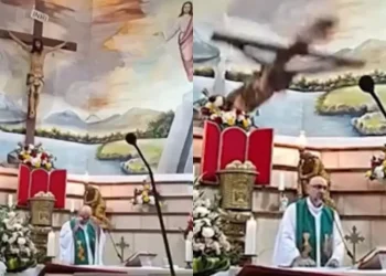 Padre morre ao ser atingido por cruz durante missa transmitida ao vivo em Guayaquil